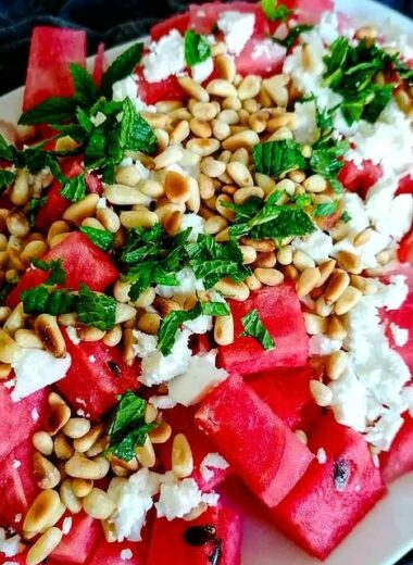 Wassermelonen – Feta – Salat mit Minze