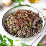 Mujadara, Linsen und Reis ein veganes Gericht aus der arabischen Küche