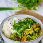 Einfaches Gemüse Curry mit Kokosmilch
