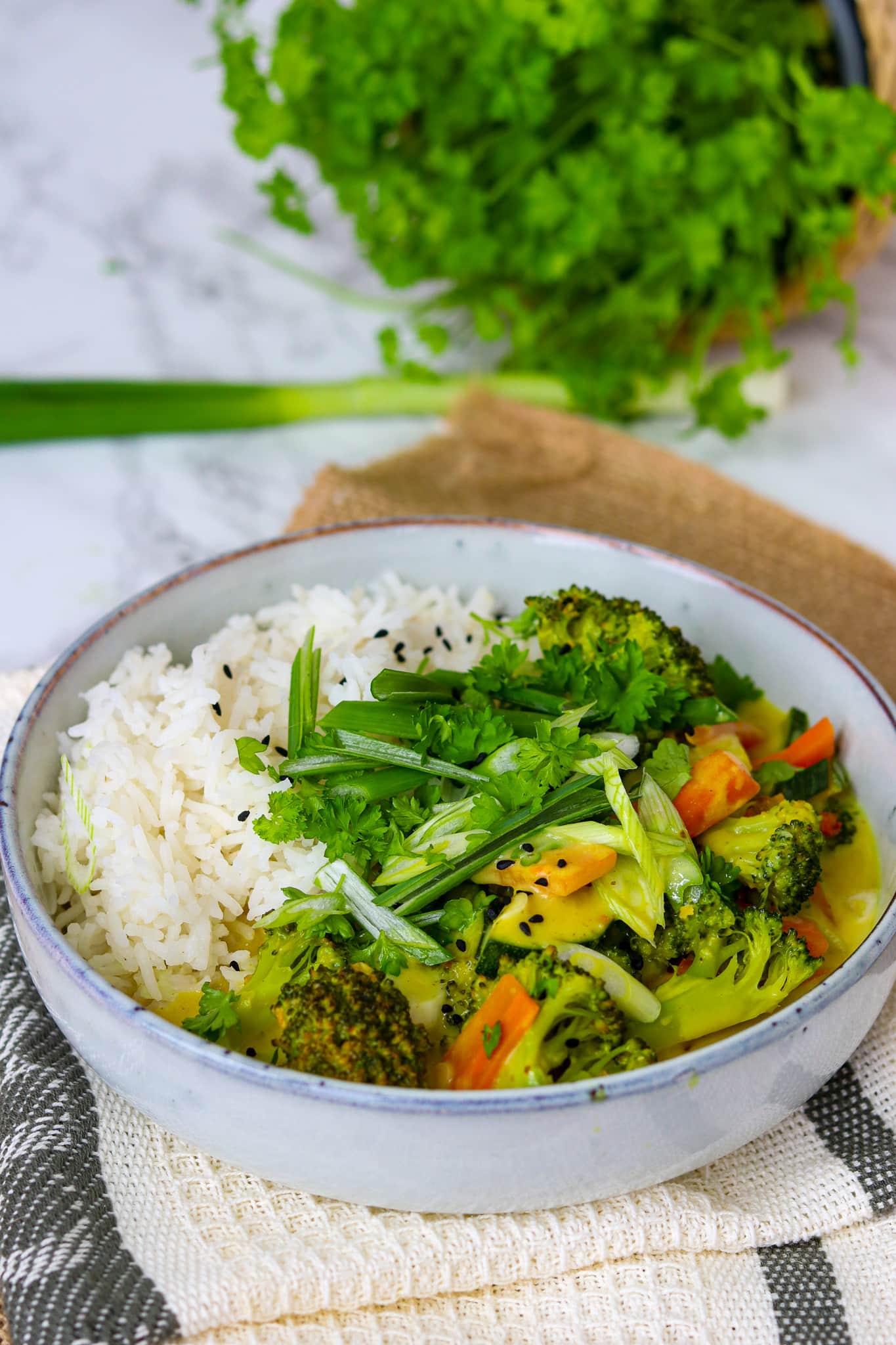 Einfaches Gemüse Curry mit Kokosmilch