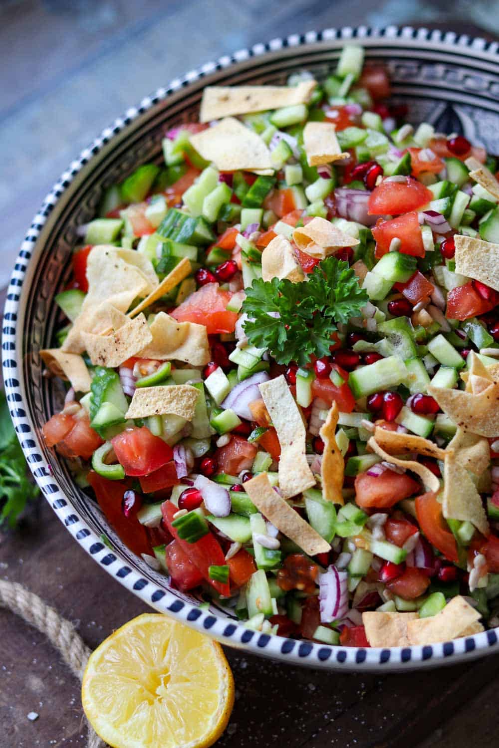 Shirazi Salat persischer Salat mit Granatapfel