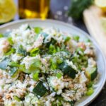 Thunfisch Reis Salat mit dill und Frühlingszwiebeln
