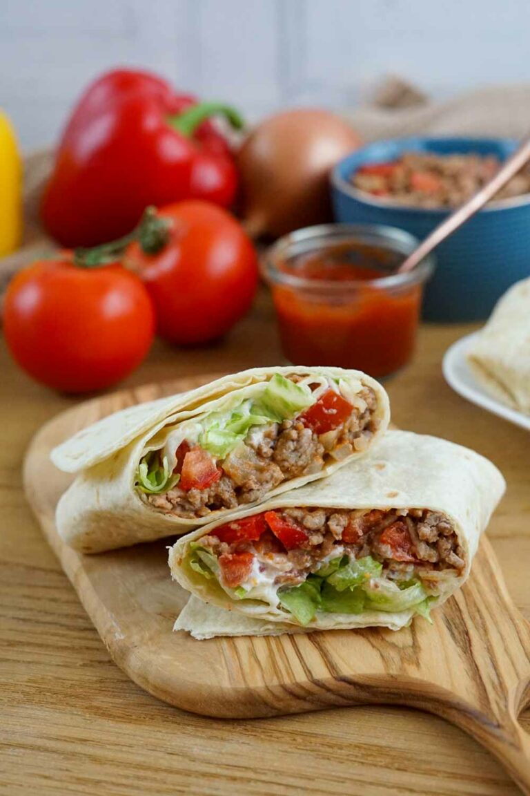 Schnelle Wraps mit Hackfleisch